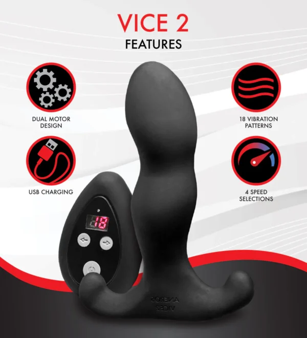 Aneros | Vice 2 Large Vibrating Prostate Massager with Remote
