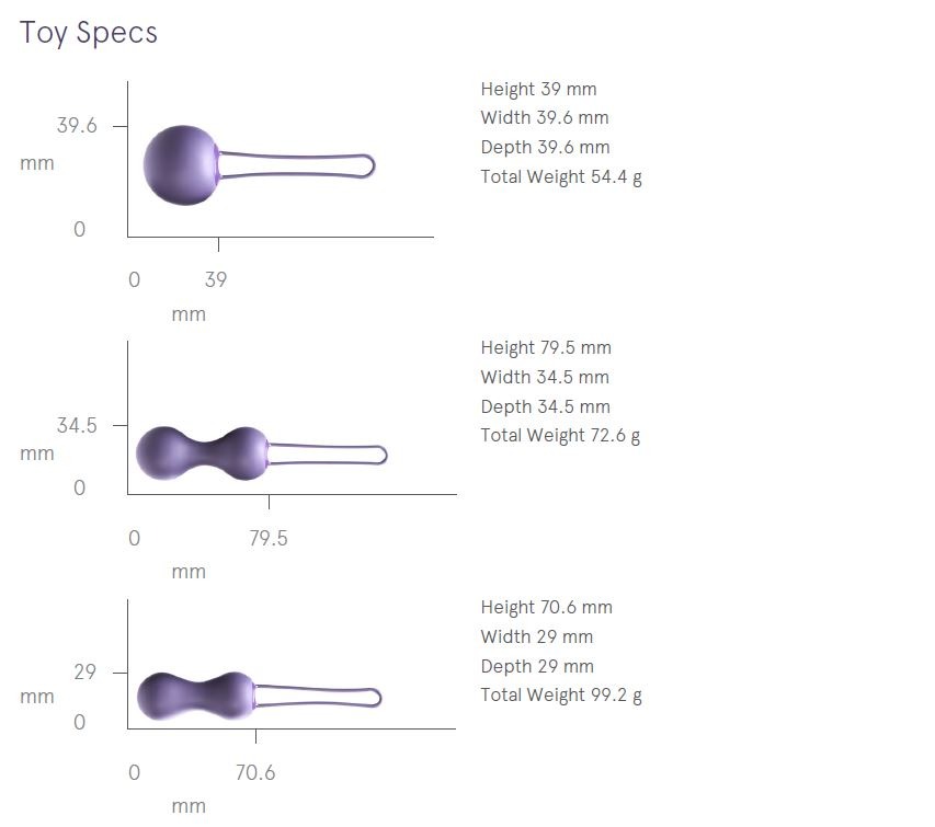 Je Joue Ami 3-Step Kegel Training Set - Product Specs