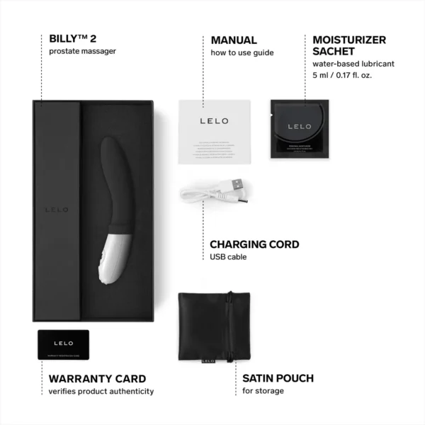 LELO Bily 2 Luxurious Vibrating Prostate Massager - Black