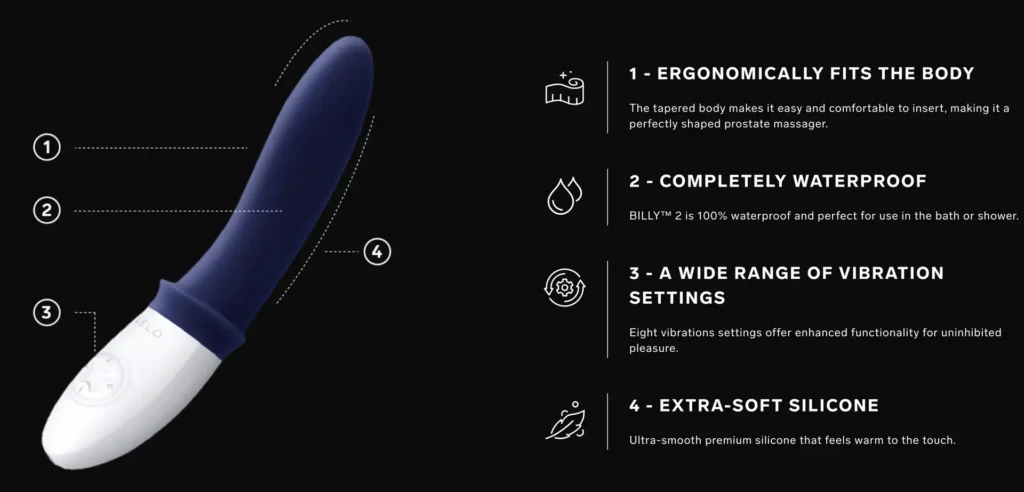 LELO Bily 2 Luxurious Vibrating Prostate Massager - Highlights