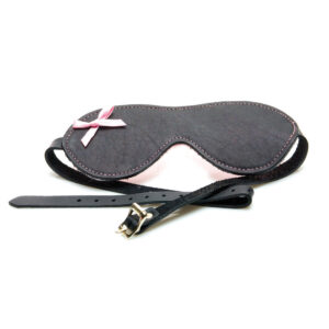 Sex Kitten Deluxe Leather Blindfold with Buckle - Front