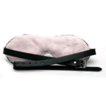 Sex Kitten Deluxe Leather Blindfold with Buckle - Pink Fluff Back