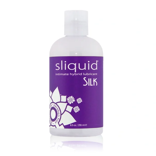 Sliquid Naturals Silk Water-Based & Silicone Hybrid Personal Lubricant - 8.5 oz Bottle