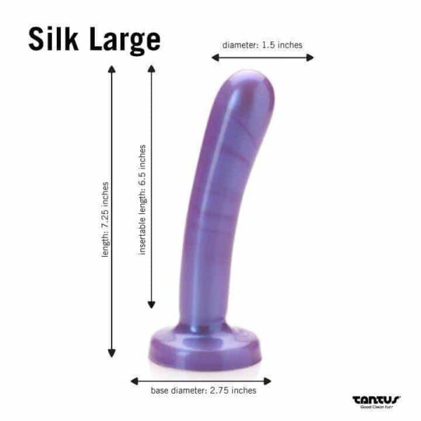 Tantus Silk Dildo - Large - Dimensions