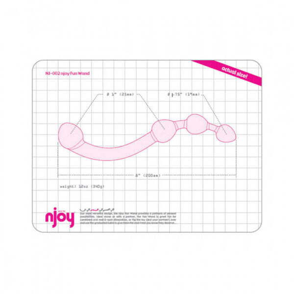 njoy Fun Wand Dual-Ended Anal Bead & G-spot Dildo - Dimensions