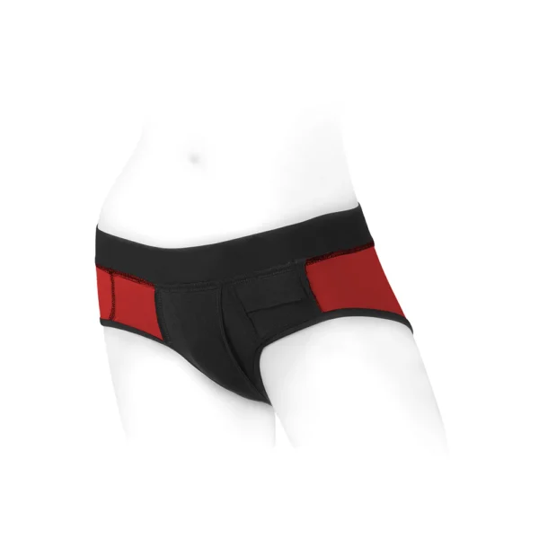 SpareParts Hardwear | Tomboi - Nylon Briefs Harness Red & Black