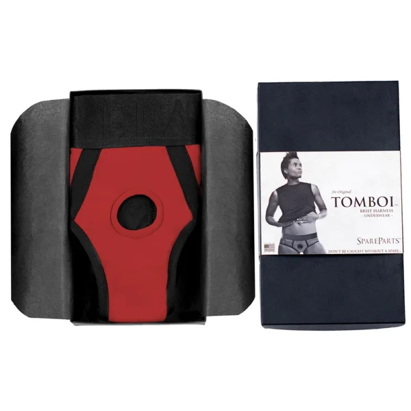 SpareParts Hardwear | Tomboi - Nylon Briefs Harness Red & Black