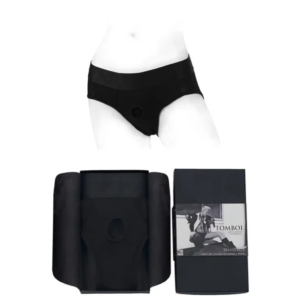 SpareParts Hardwear | Tomboi - Rayon Briefs Strap-On Harness - Black