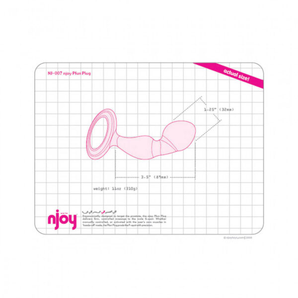 njoy Pfun Stainless Steel Prostate Plug Dimensions