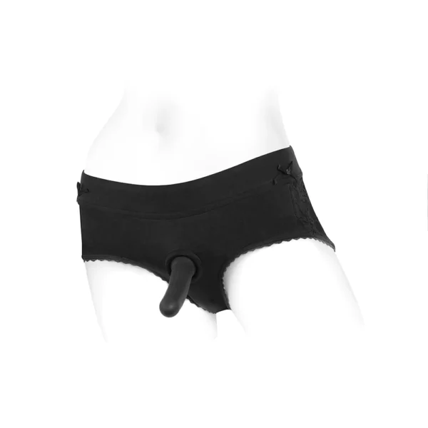 SpareParts Hardwear | Bella Cleavage Booty Short Strap-On Harness - Black