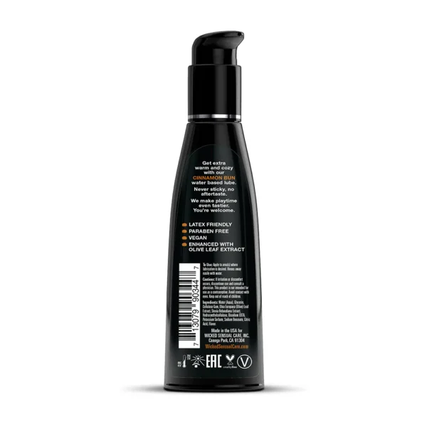 Wicked Sensual Care Aqua Flavored Lubricant - Cinnamon Bun - Back
