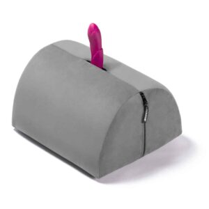 Grey Liberator BonBon Compact Sex Toy Mount Sex Pillow with toy inserted