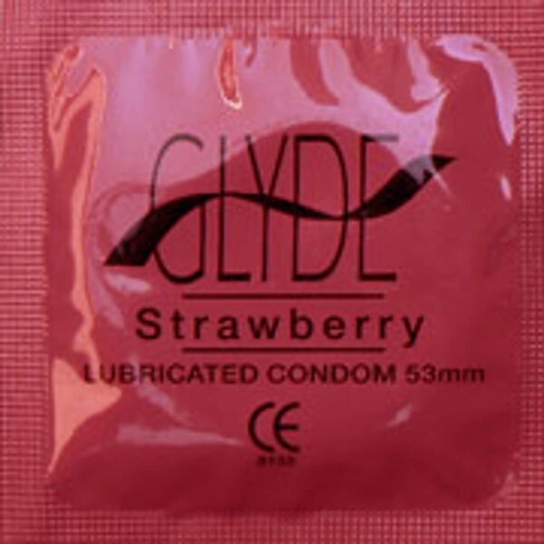 GLYDE ULTRA Thin Standard Fit Condoms Organic Strawberry Flavor 4-Count