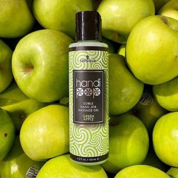 Handipop Edible Hand Job Massage Gel 4 oz - Green Apple