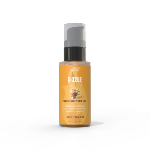 Sensuva Sizzle Lips Butter Rum Edible Warming Massage Gel 2 oz