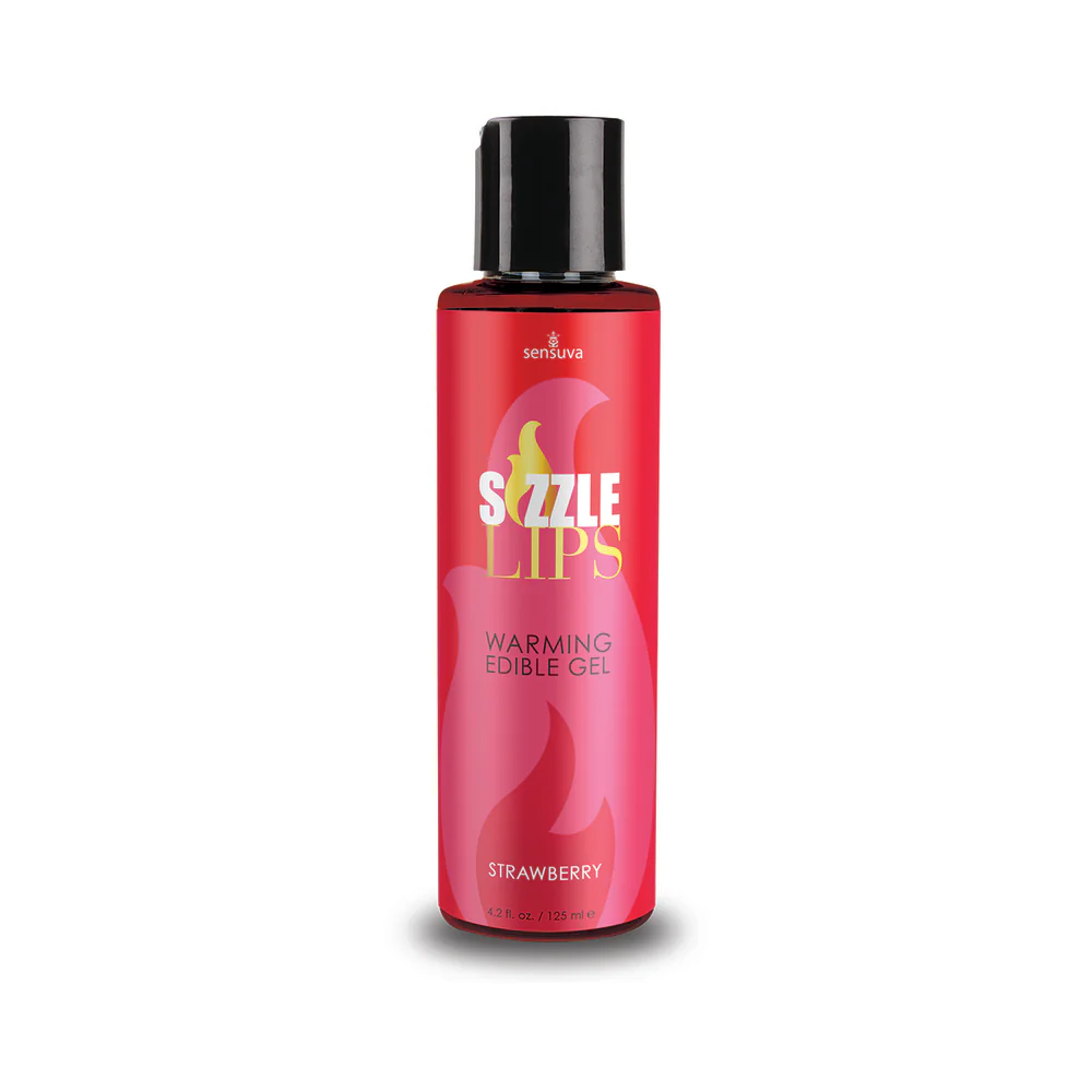 Sensuva Sizzle Lips Strawberry Edible Warming Massage Gel 4 oz