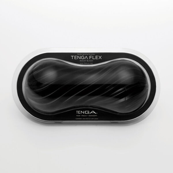 TENGA Flex Vacuum & Spinning Sensations Masturbator - Rocky Black