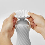TENGA Flex Vacuum & Spinning Sensations Masturbator - Silky White