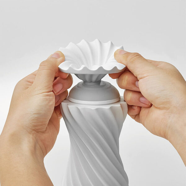 TENGA Flex Vacuum & Spinning Sensations Masturbator - Silky White