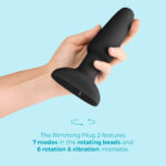 b-Vibe Rimming Plug 2 Rotating and Vibrating Remote Control Butt Plug - Black