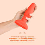 b-Vibe Rimming Plug 2 Rotating and Vibrating Remote Control Butt Plug - Orange