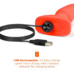 b-Vibe Rimming Plug 2 Rotating and Vibrating Remote Control Butt Plug - Orange