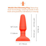b-Vibe Rimming Plug 2 Rotating and Vibrating Remote Control Butt Plug - Orange