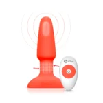 b-Vibe Rimming Plug 2 Rotating and Vibrating Remote Control Butt Plug - Orange
