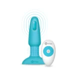 b-Vibe Rimming Plug 2 Rotating and Vibrating Remote Control Butt Plug - Teal