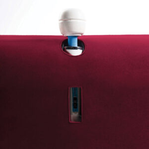 Liberator Axis Wand Toy Mount Sex Pillow with wand inserted - Merlot