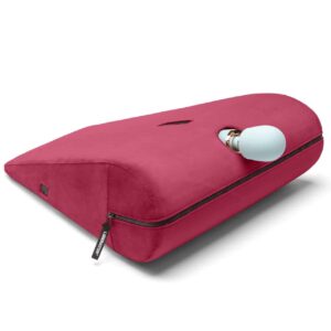 Liberator Axis Wand Toy Mount Sex Pillow with wand inserted - Merlot