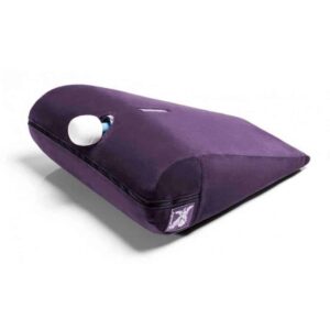 Liberator Axis Wand Toy Mount Sex Pillow with wand inserted - Plum