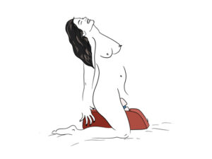 Ways to play with the Liberator Wanda Wand Massager Mount Sex Pillow with wand inserted - solo straddle