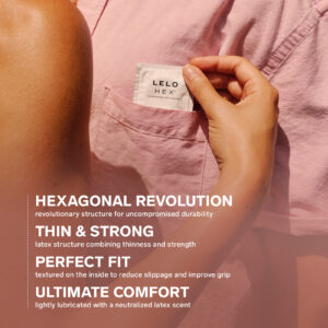 LELO Hex Original Condoms are a hexagonal revolution, thin & strong, perfect fit, and comfortable