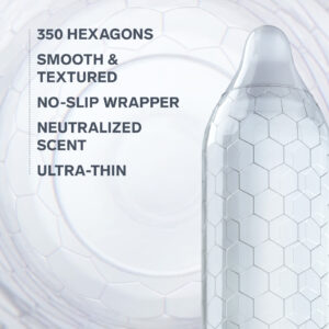 LELO Hex Respect XL Condoms | 350 Hexagons, Smooth & Textured