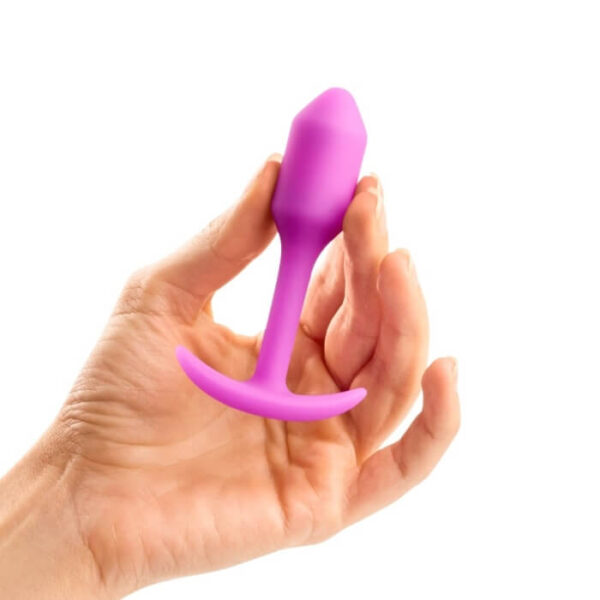 b-Vibe Snug Plug 1 Small Weighted Butt Plug - Fuchsia