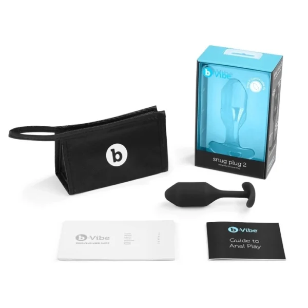 b-Vibe Snug Plug 2 Medium Weighted Butt Plug - Black