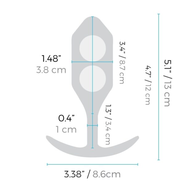 b-Vibe Snug Plug 3 Weighted Butt Plug Dimensions