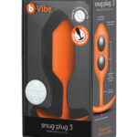 b-Vibe Snug Plug 3 Large Weighted Butt Plug - Orange