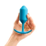 b-Vibe Snug Plug 3 Large Weighted Butt Plug - Teal Blue