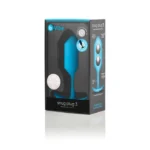 b-Vibe Snug Plug 3 Large Weighted Butt Plug - Teal Blue