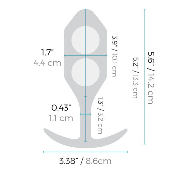 b-Vibe Snug Plug 4 XL Weighted Butt Plug Dimensions