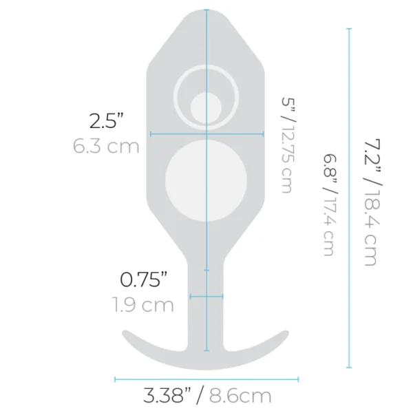 b-Vibe Snug Plug 7 XXXXL Weighted Butt Plug Dimensions