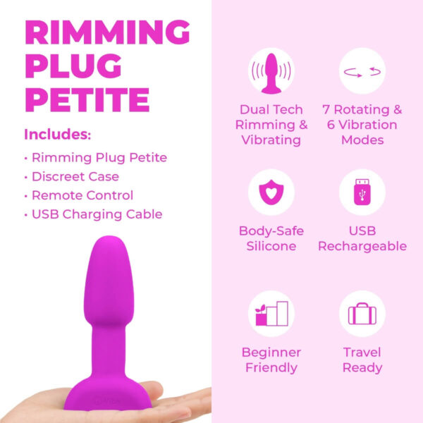 b-vibe Rimming Anal Plug Petite - Fuchsia