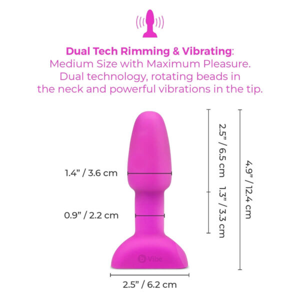 b-vibe Rimming Anal Plug Petite - Fuchsia