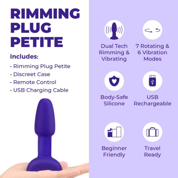 b-vibe Rimming Anal Plug Petite - Purple
