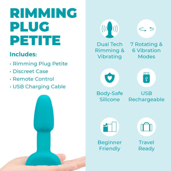 b-vibe Rimming Anal Plug Petite - Teal