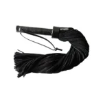 Rouge Suede Flogger w/Leather Handle - Black