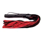 Rouge Suede Flogger w/Leather Handle - Black/Red