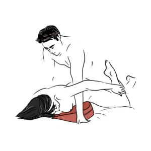 Ways to Use the Liberator Heart Wedge Sex Pillow - Flatiron position